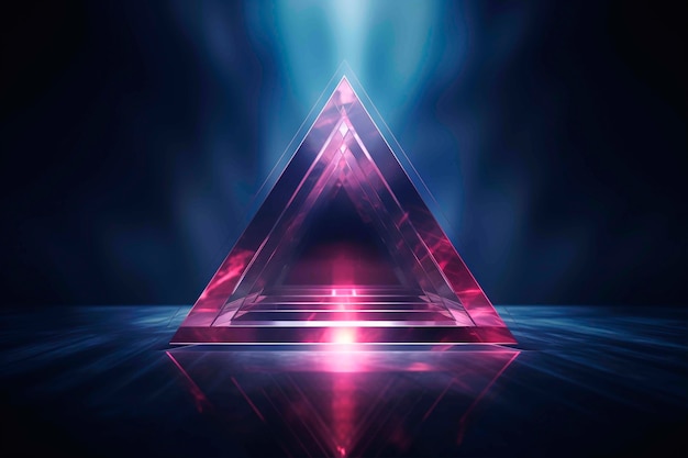 3d rendering of neon triangle