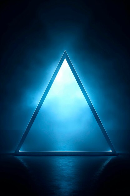 3d rendering of neon triangle