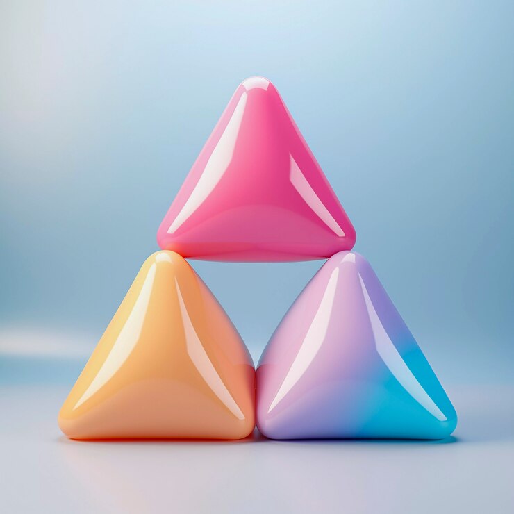 मुफ़्त फोटो नियॉन त्रिकोण का 3d रेंडर