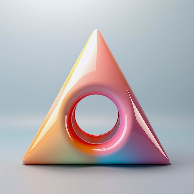 3d rendering of neon triangle