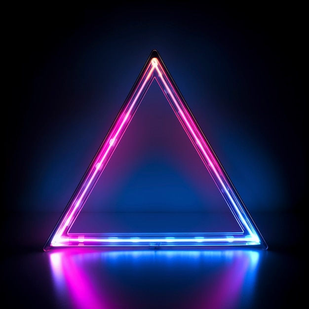 Foto gratuita rendering 3d del triangolo al neon