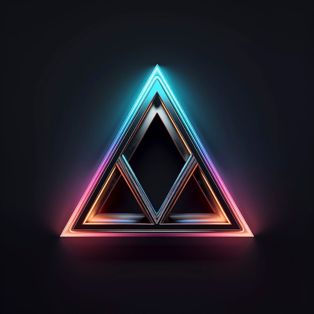 3d rendering of neon triangle