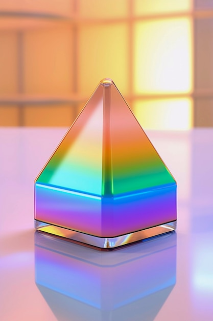 3d rendering of neon  triangle