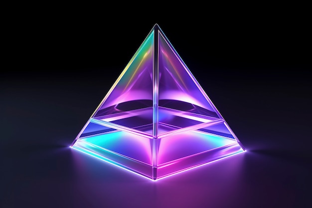 네온 삼각형의 3D 렌더링
