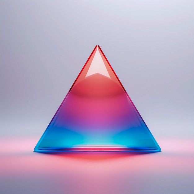 Free photo 3d rendering of neon  triangle