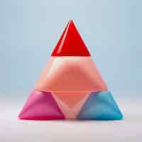 Free photo 3d rendering of neon  triangle