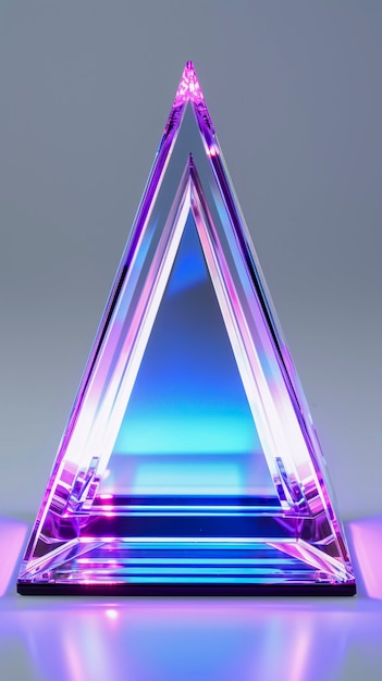 Free photo 3d rendering of neon  triangle