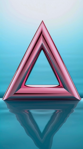 Free photo 3d rendering of neon  triangle