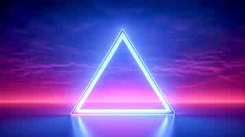 Foto gratuita rendering 3d del triangolo al neon
