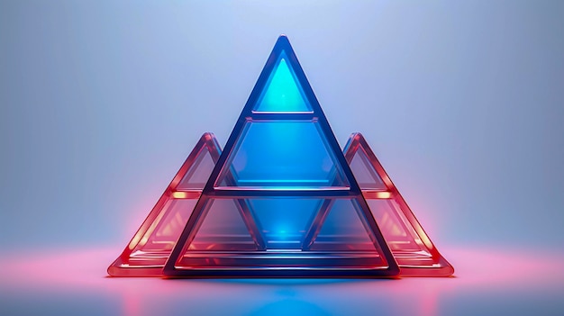 Free photo 3d rendering of neon  triangle