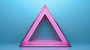 Free photo 3d rendering of neon  triangle