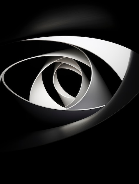 Бесплатное фото 3d-рендеринг абстрактного черно-белого геометрического фона