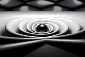 Бесплатное фото 3d-рендеринг абстрактного черно-белого геометрического фона