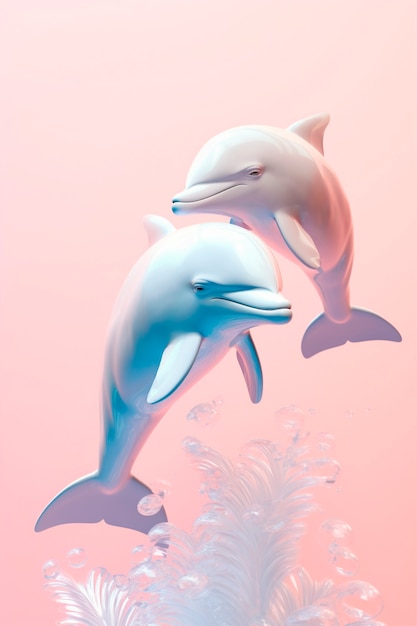 Бесплатное фото 3d-рендеринг дельфина