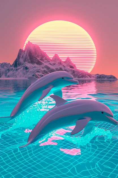 Бесплатное фото 3d-рендеринг дельфина