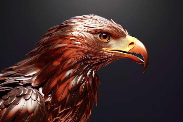 Бесплатное фото 3d-рендеринг портрета орла