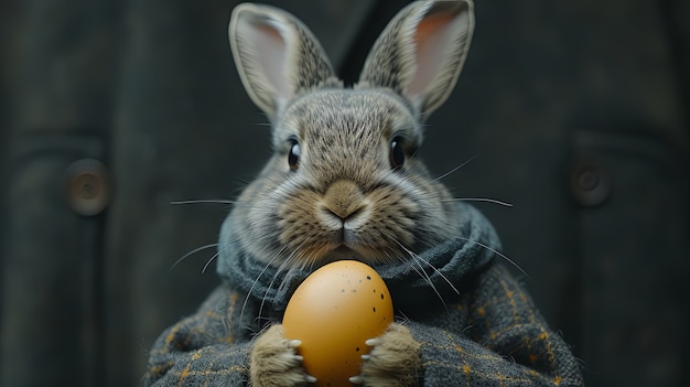 Бесплатное фото 3d-рендеринг картины пасхального кролика в темные века