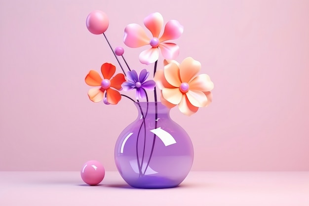 無料写真 3d レンダリングの花