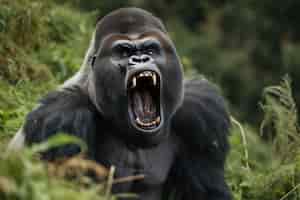 Бесплатное фото 3d-рендеринг портрета гориллы