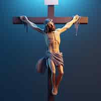 무료 사진 십자가에 달린 예수의 3d 렌더링
