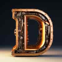 Бесплатное фото 3d воспроизведение буквы d