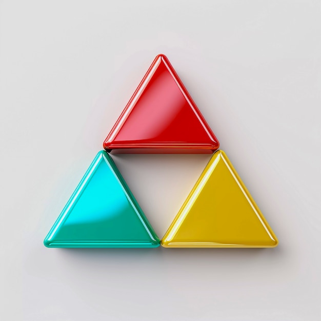 3Dレンダリング ネオン三角形