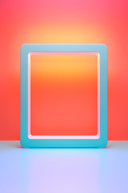 Бесплатное фото 3d-рендеринг квадратной формы на красном фоне