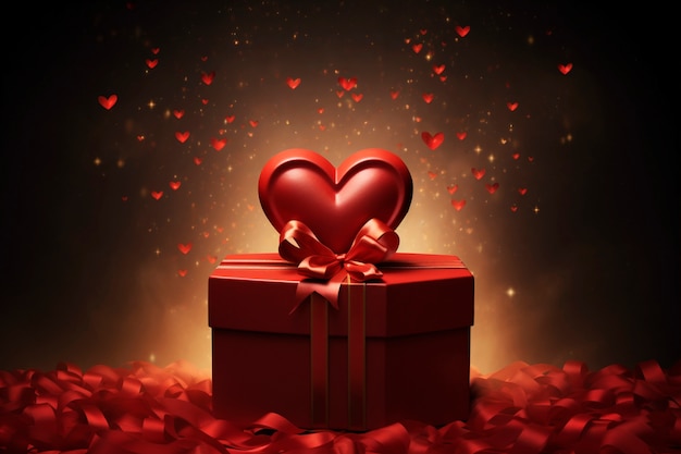 無料写真 3dレンダリングのバレンタインデープレゼント - バルーン