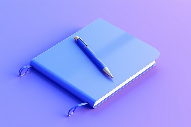 3d rendering of pen with notebook