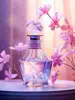 Free photo 3d rendering of perfume with  flowers