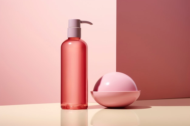 3d rendering of personal care products in fondant pink