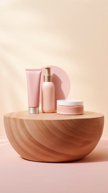 3d rendering of personal care products in fondant pink