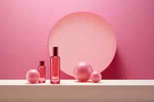 Free photo 3d rendering of personal care products in fondant pink