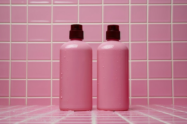 Free photo 3d rendering of personal care products in fondant pink