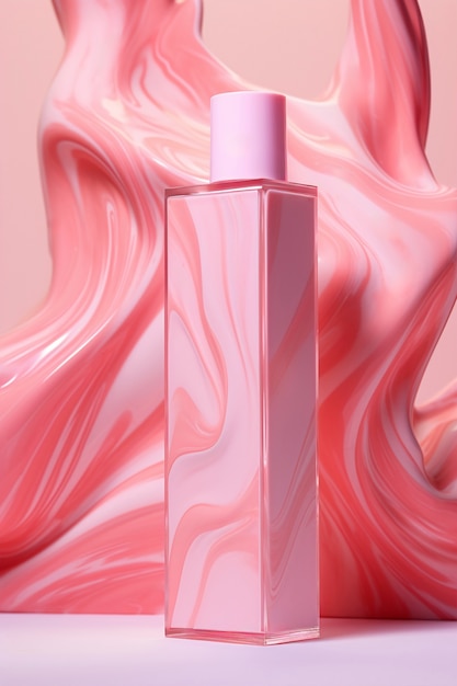 3d rendering of personal care products in fondant pink