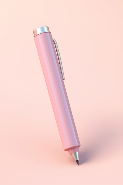 핑크 펜의 3d 렌더링