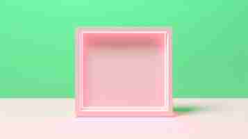 Free photo 3d rendering of pink square shape