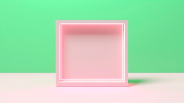 3d rendering of pink square shape