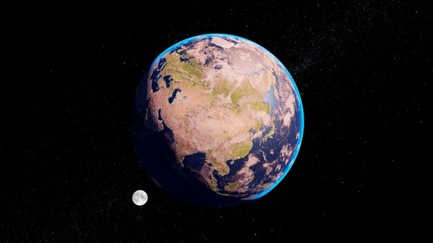 地球の3Dレンダリング
