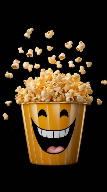 Free photo 3d rendering of popcorn character