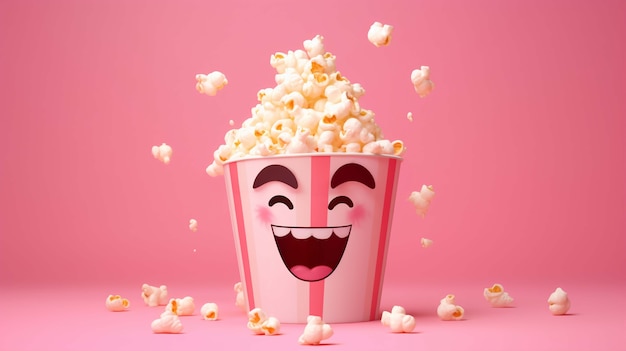 3d rendering of popcorn character