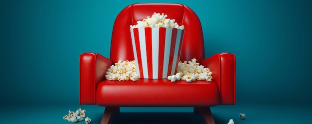 Foto gratuita rendering 3d di popcorn per film