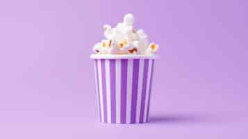 Free photo 3d rendering of popcorn snack for movies