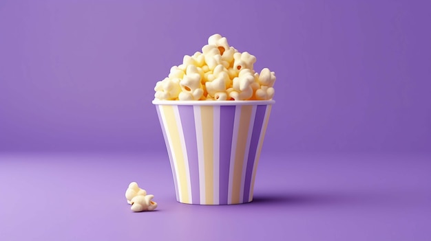 Free photo 3d rendering of popcorn snack for movies