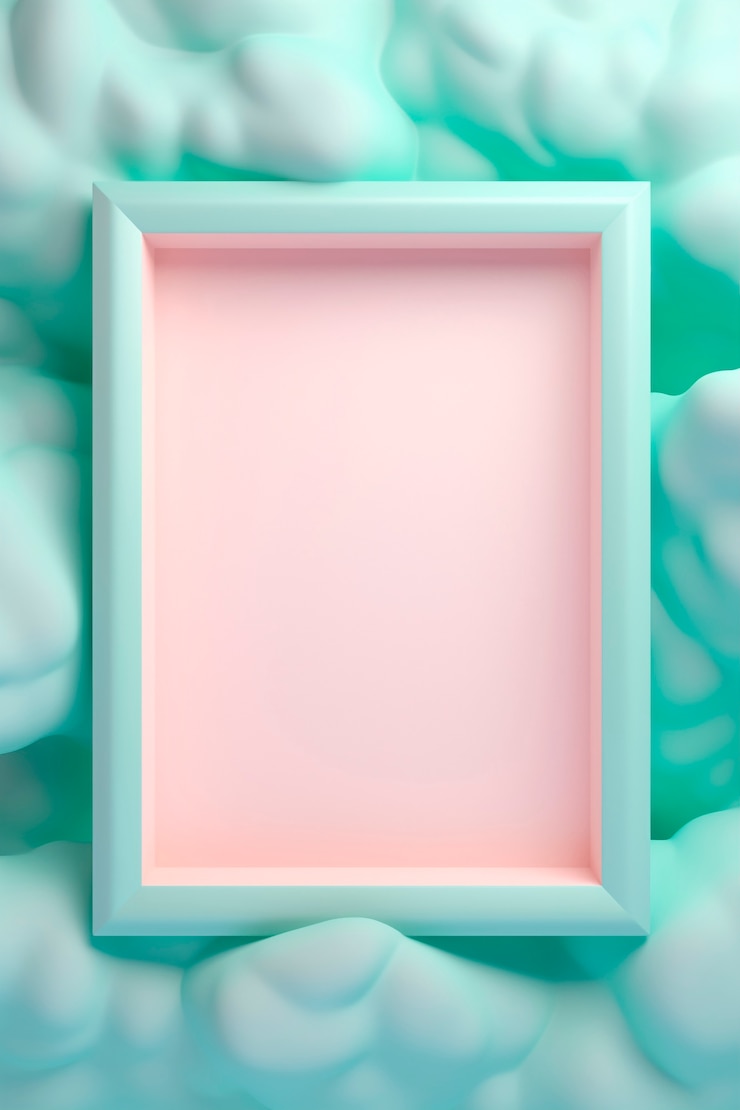 Free Photo 3d rendering of rectangle shape with clouds