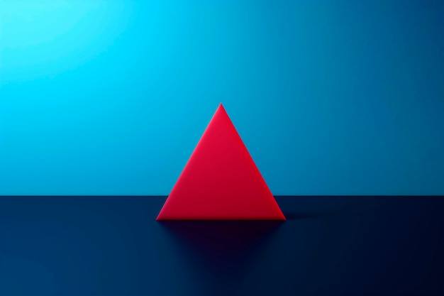 Free photo 3d rendering of red triangle