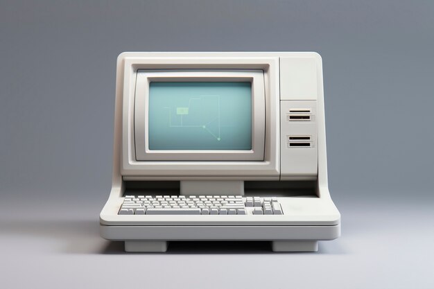3d rendering of retro computer