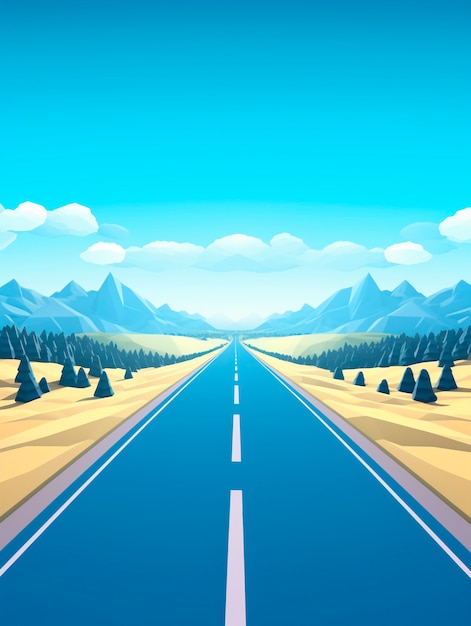 Free photo 3d rendering of road scenario