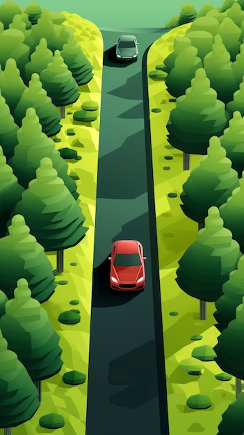 3d rendering of road scenario