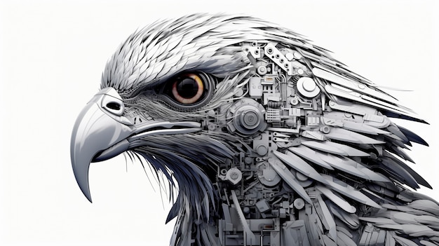 Free photo 3d rendering of robotic eagle